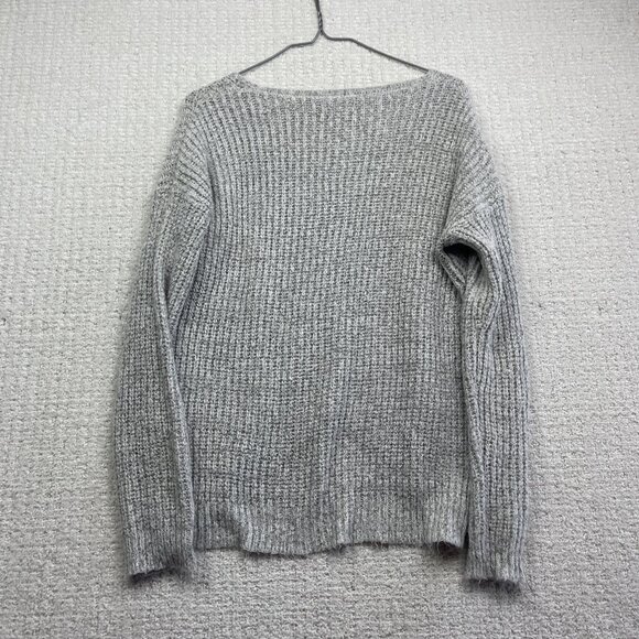 JDY Jacqueline De young Crochet knitted long sleeve Light Grey Jumper Women Sz S - Picture 11 of 15